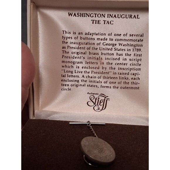 Smithsonian Washington Inaugural Tie Tac in Box George Washington 1789 - Picture 4 of 7